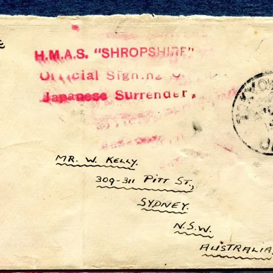 1945 (2nd Sept) Airmail cover to Sydney with 3d ...