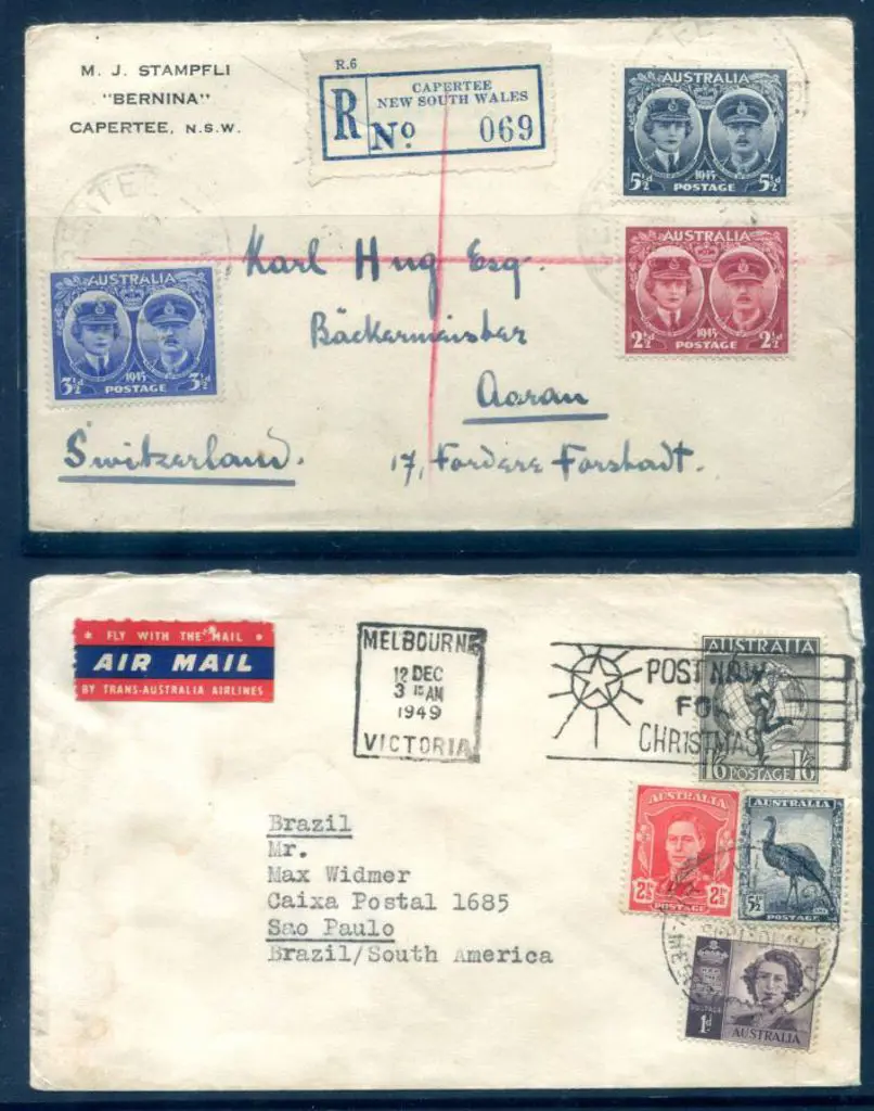 1945 (14th Nov) & 1949 (12th Dec) covers with ... Image 1++