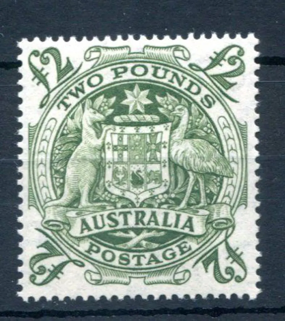 1949/50 £2 green Arms. Fresh MUH & well centered. ... Image 1++