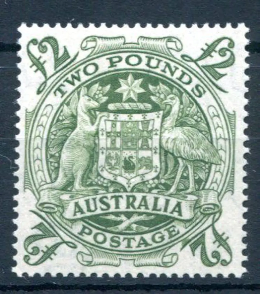 1949/50 £2 Arms with "roller flaw" variety. MVLH. ... Image 1++