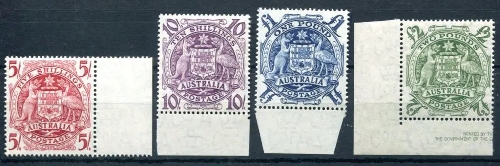 1949/50 Arms marginal MUH set of 4, the £2 Arms ... Image 1++