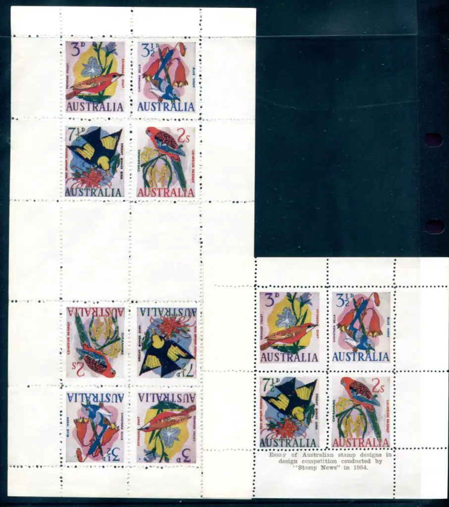 1954 3d, 3½d, 7½d & 2/- Birds & Flowers ... Image 1++