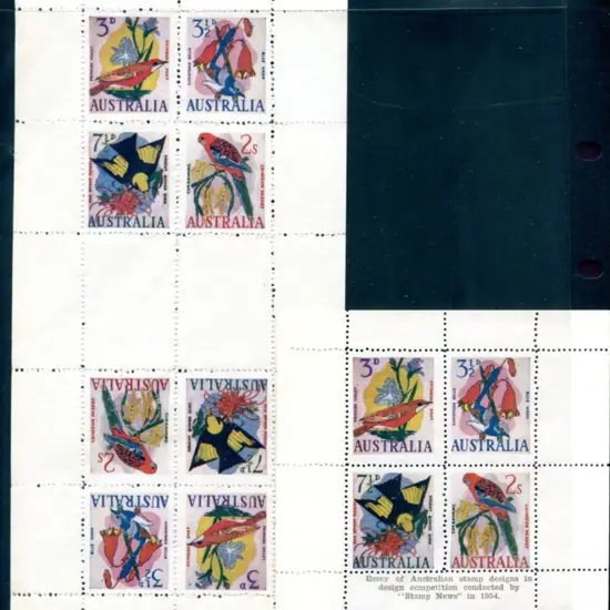 1954 3d, 3½d, 7½d & 2/- Birds & Flowers ...