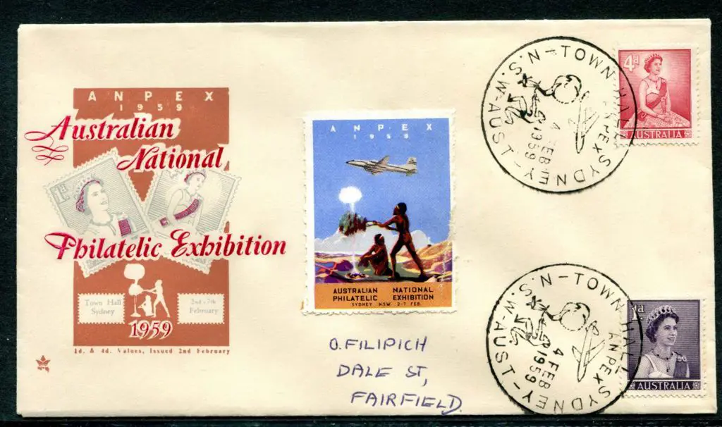 1959 (4th Feb) ANPEX Royal Exhib cover with 1d & ... Image 1++