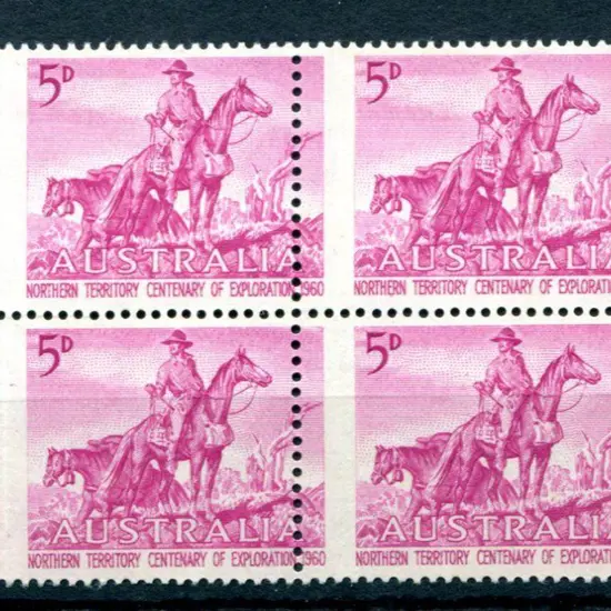 1960 5d Northern Territory Exploration block of 4 ...