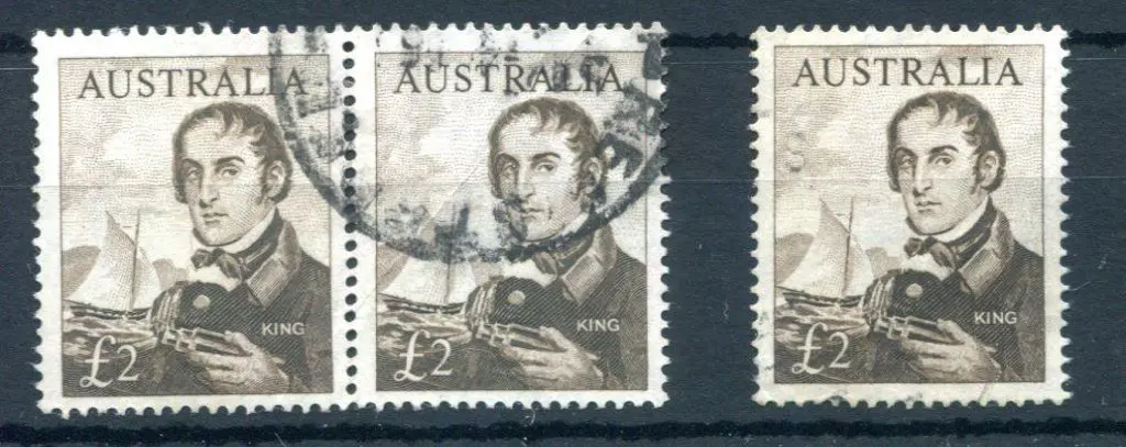 1963/64 £2 King postally used horiz pair. ... Image 1++