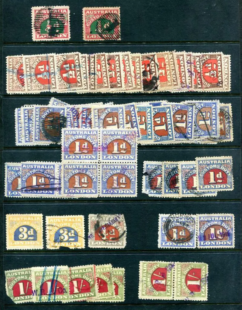 1907 1st Series Perf 10 ¼d x 2, ½d x 17, 1d blue & ... Image 1++