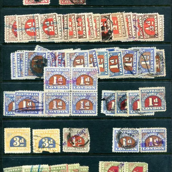 1907 1st Series Perf 10 ¼d x 2, ½d x 17, 1d blue & ...