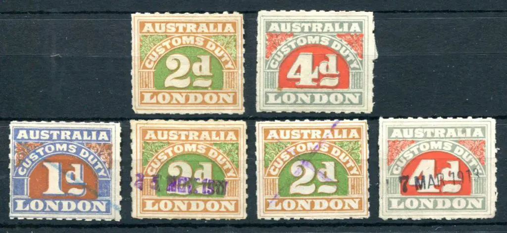1911 2nd Series Roul 7½ 1d, 2d x 3 (1 unused) & 4d ... Image 1++