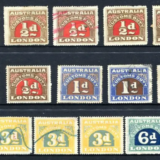 1912 3rd Series Perf. 14 ½d x 7 (3 unused), 1d x ...