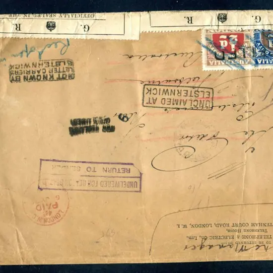 1923 5th Series Perf 11¾ ½d & 1d on 1925 cover ...