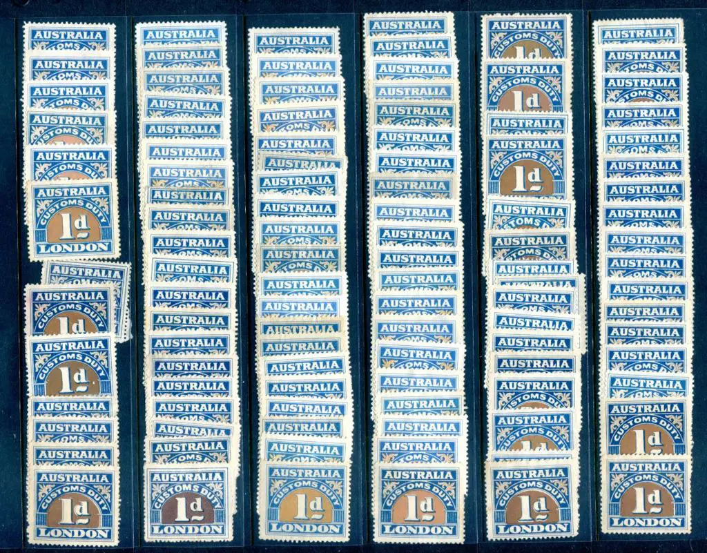 1923 5th Series Perf 11¾ 1d brown & blue with odd ... Image 1++