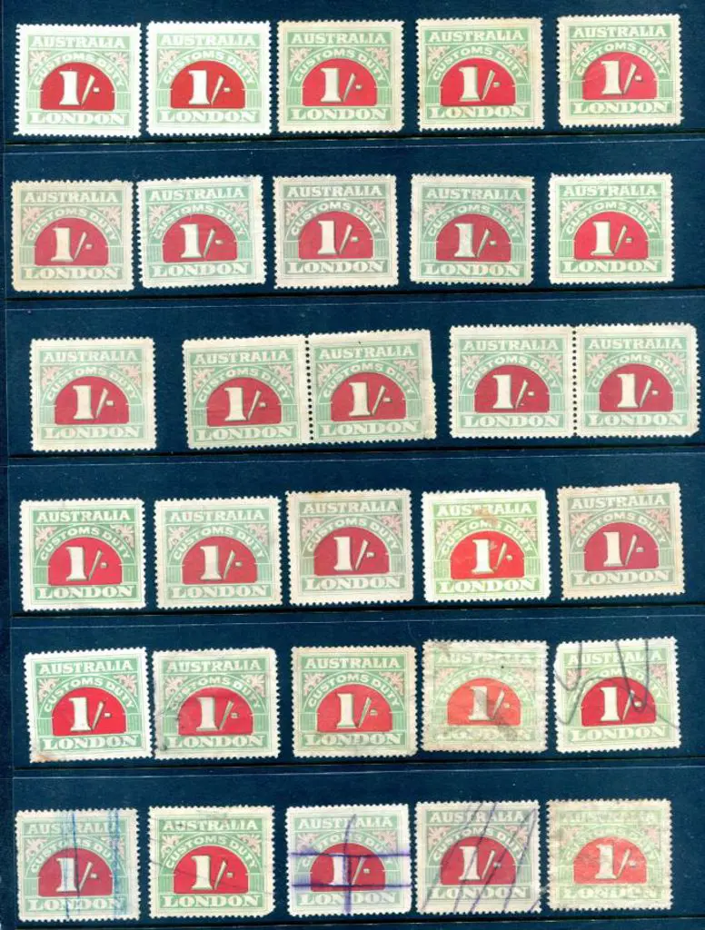 1923 5th Series Perf 11¾ 1/- green/red selection ... Image 1++