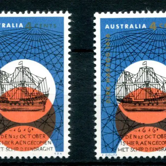 1966 4c Dirk Hartog with gold omitted resulting in ...