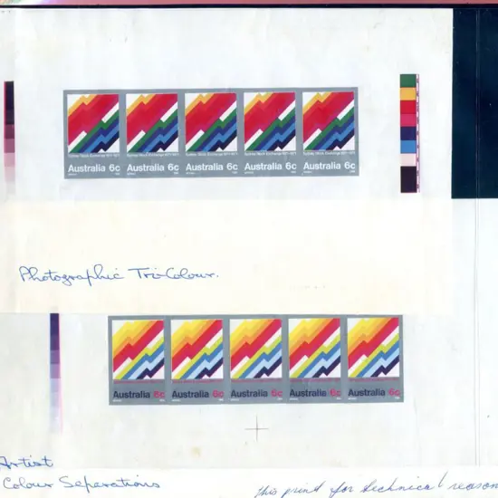 1971 6c Stock Exchange "Artist Colour Separations" ...