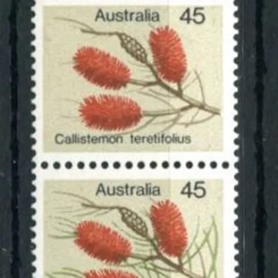 1975 45¢ Wildflower vertical strip of 5 with outer ...