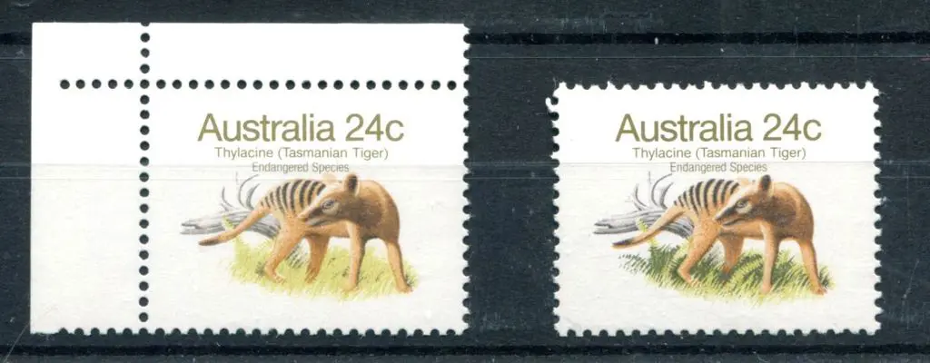 1981 24¢ Tasmanian Tiger from 1st printing with ... Image 1++