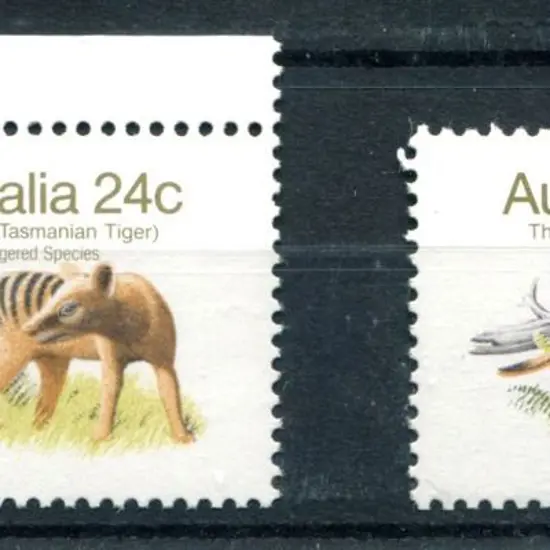 1981 24¢ Tasmanian Tiger from 1st printing with ...