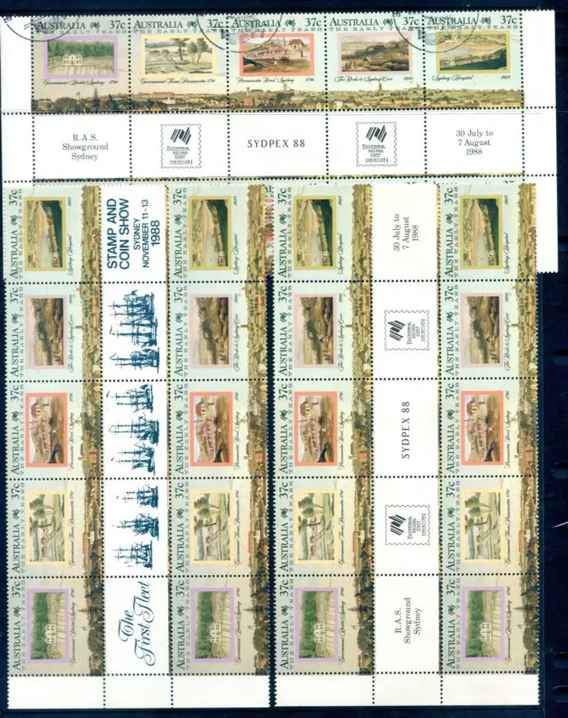 1988 37c Early Years se-tenant gutter block of 10 ... Image 1++