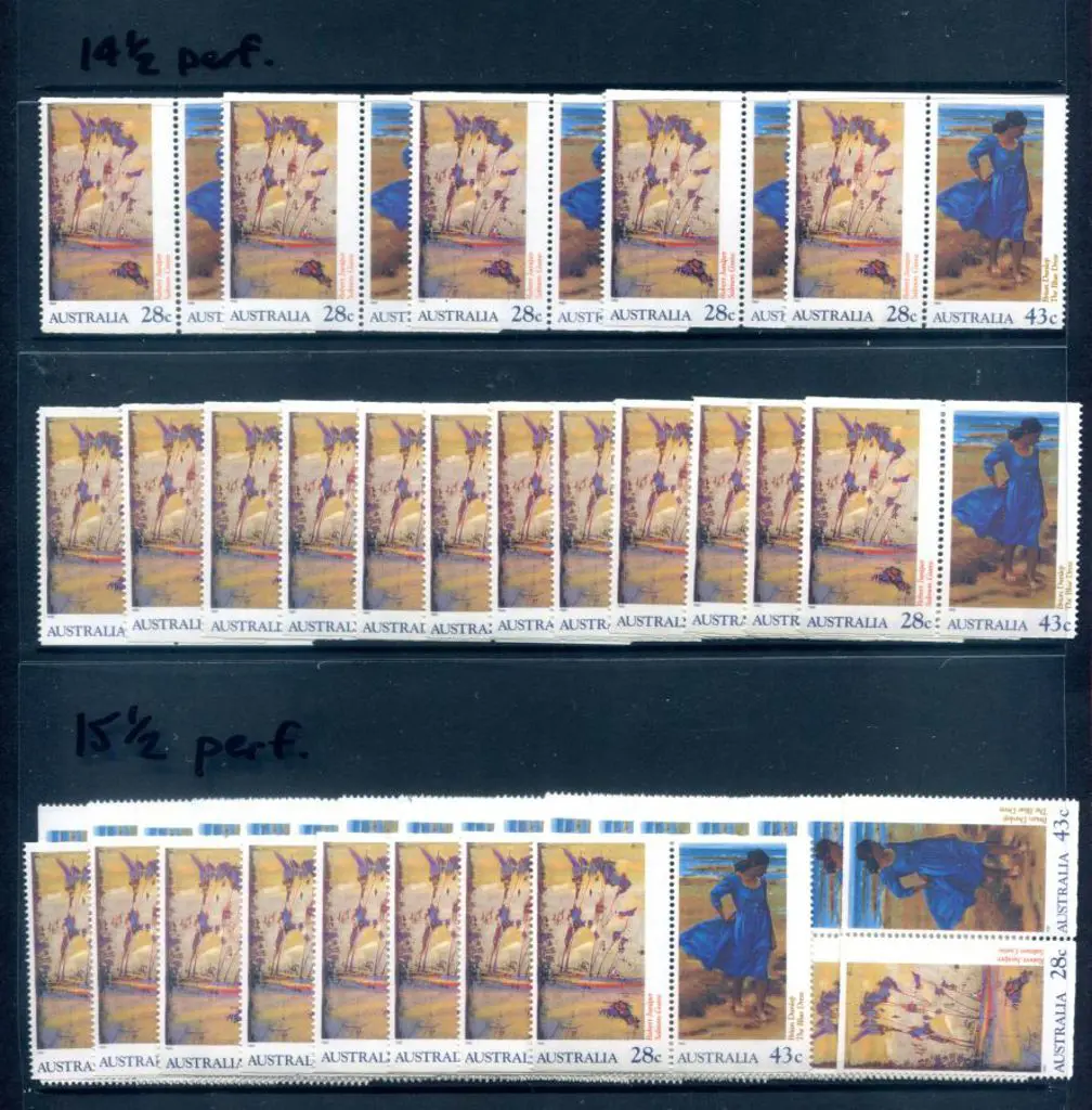 1990 28c & 43c Heidelberg booklet stamps in both ... Image 1++