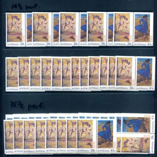 1990 28c & 43c Heidelberg booklet stamps in both ...
