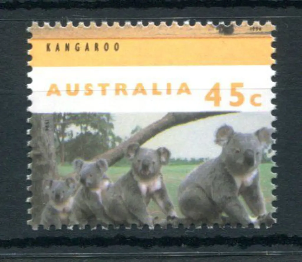 1994 45¢ "Family of Koalas on Branch" sheet stamp ... Image 1++