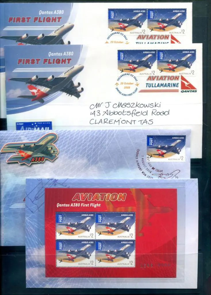 2008 $2 Qantas A380 First Flight M/S in pres pack ... Image 1++