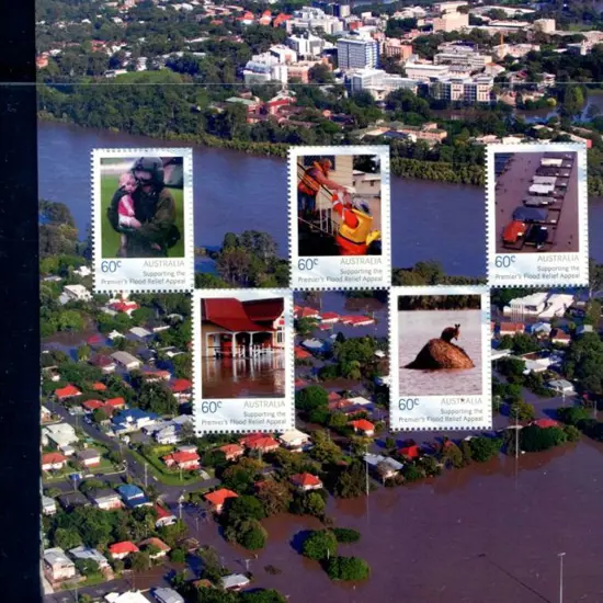 2011 Flood Relief Appeal $3 sheetlet of 5 from the ...