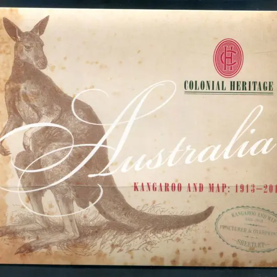 2013 $100 Kangaroo & Map sheetlet of 10 x $10 with ...