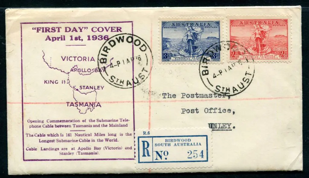 1936 (1st Apr) 2d & 3d Cable pair tied to John ... Image 1++