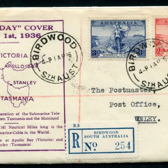 1936 (1st Apr) 2d & 3d Cable pair tied to John ...