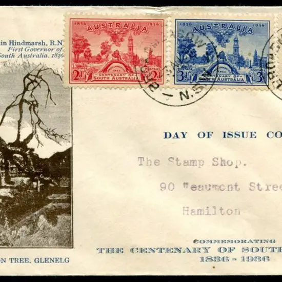1936 (3rd Aug) South Aust Cent set of 3 tied by ...