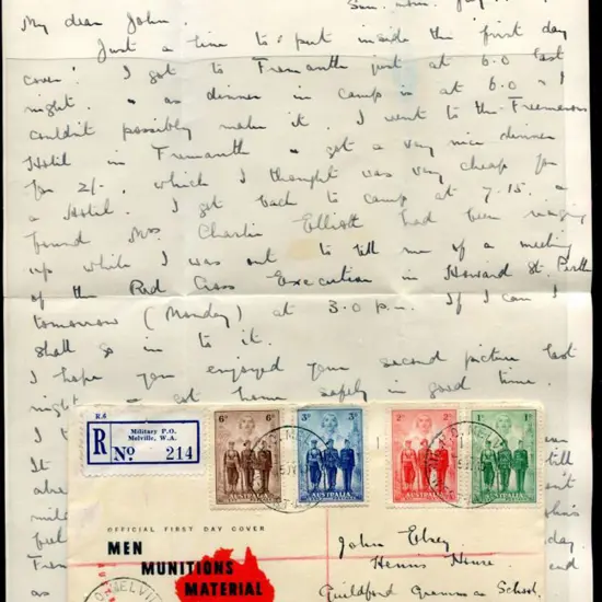 1940 (15th July) AIF set of 4 on "Men, Munitions, ...