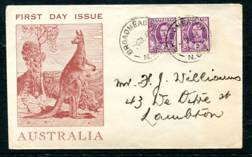 1944 (4th Dec) 2d purple KGVI defins on Kangaroo ... Image 1++