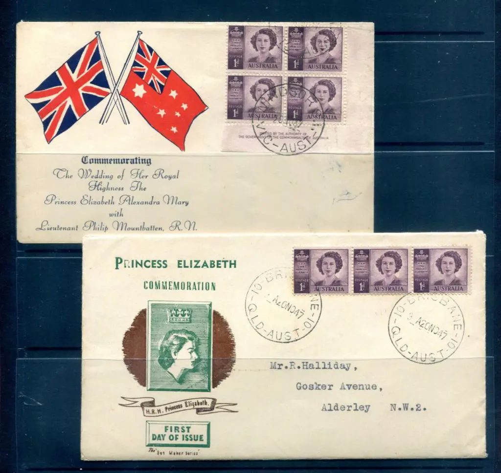 1947 (20th Nov) 1d Princess Elizabeth strip of 3 ... Image 1++