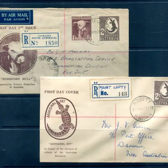 1948 (16th Feb) 1/3d bull & 2/- crocodile on ...