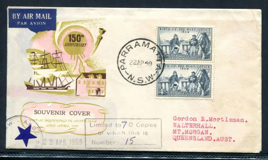1959 (22nd Apr) 4d Post Office pair on AFDC cover ... Image 1++