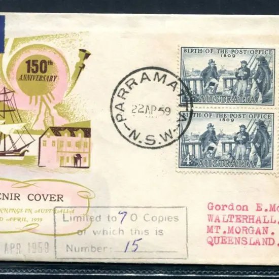 1959 (22nd Apr) 4d Post Office pair on AFDC cover ...