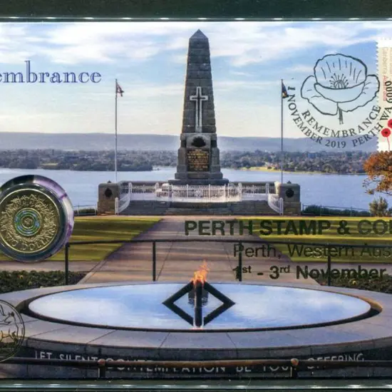 2019 (1st Nov) Remembrance $2 RAM coloured coin ...