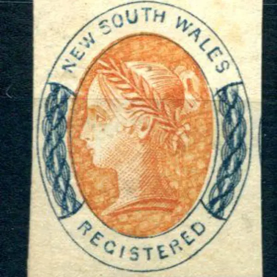1856/59 (6d) "REGISTERED" salmon & indigo imperf ...