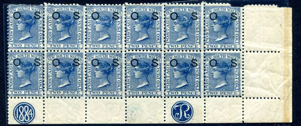 1884 2d Prussian blue perf. 11x12 (SG 223f) ovptd ... Image 1++