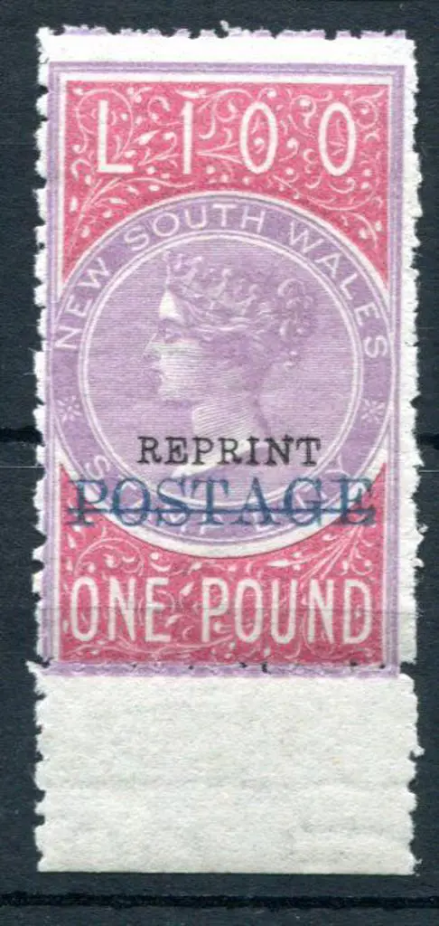 1885/86 £1 lilac & claret, perf. 12x10 ovptd ... Image 1++