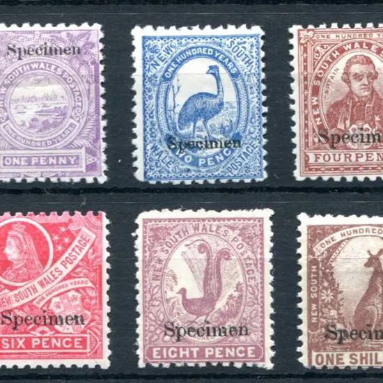 1888/89 Centenary set of 6 with "Specimen" ovpts. ...