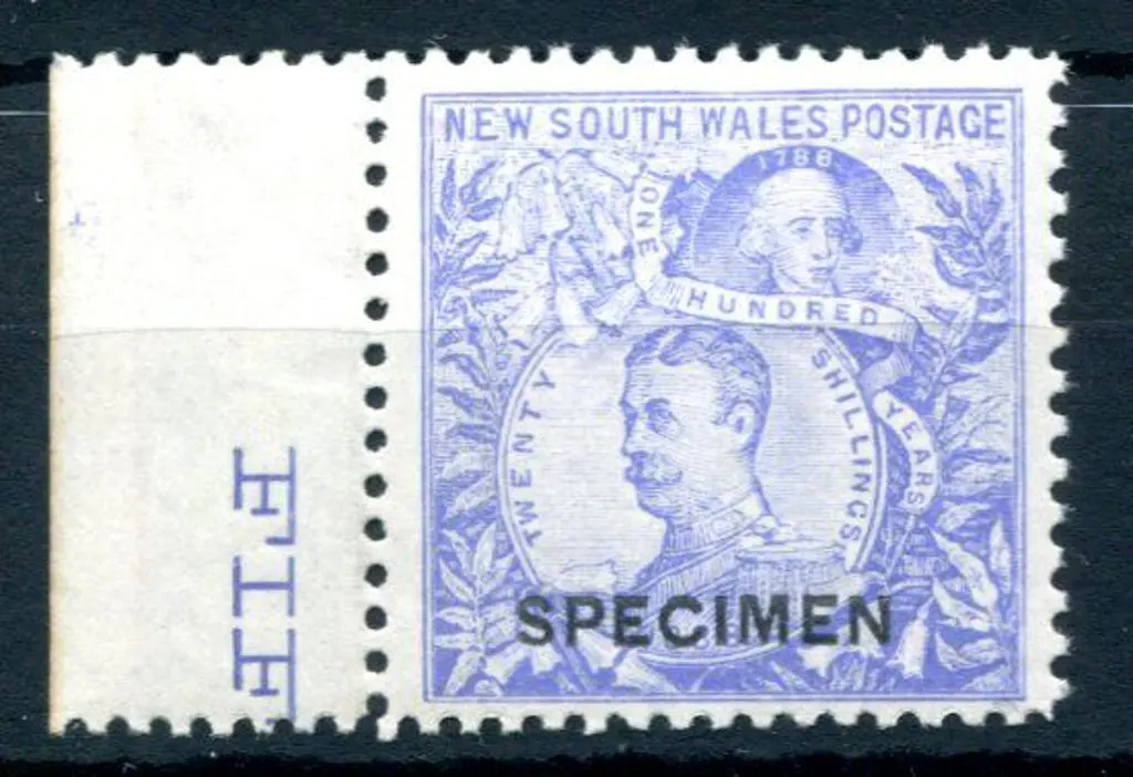 1890 20/- ultramarine, perf 11 with right margin ... Image 1++