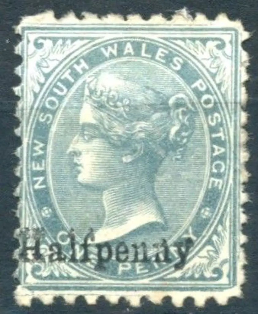 1891 "halfpenny" on 1d grey QV with surcharge ... Image 1++
