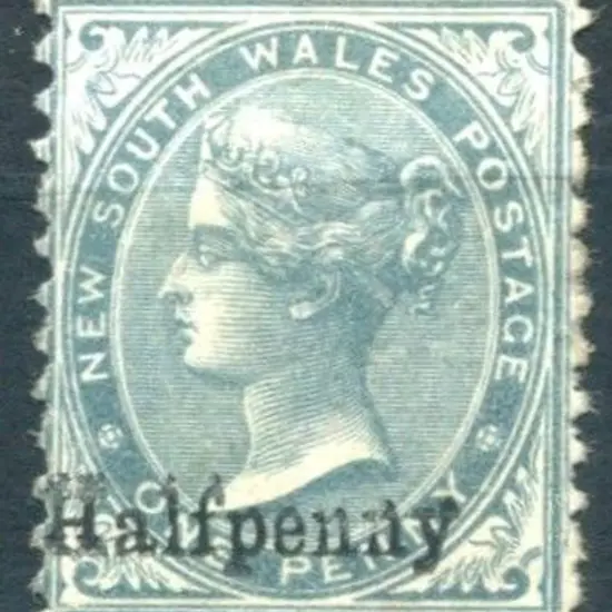 1891 "halfpenny" on 1d grey QV with surcharge ...