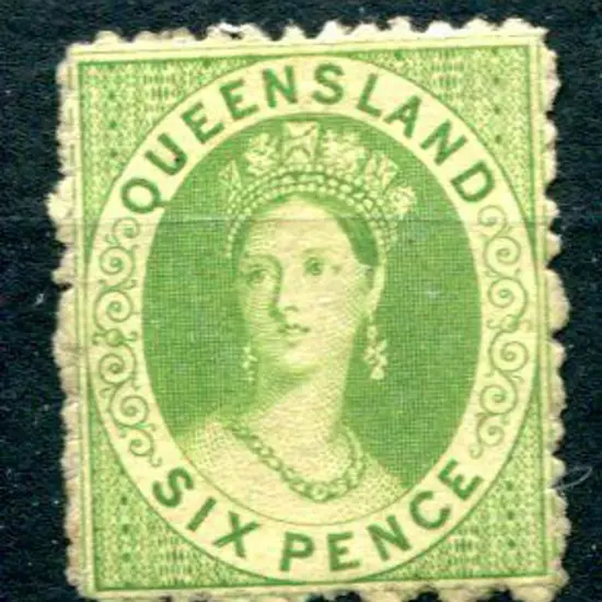1862 6d pale bluish-green. MLH with evenly toned ...