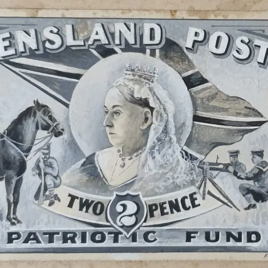 1900 Patriotic Fund. Original artist's hand ...