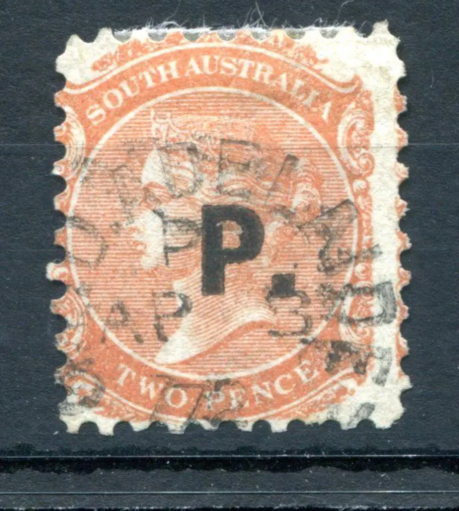 1876 2d orange-red with "P" (Police) Departmental ... Image 1++