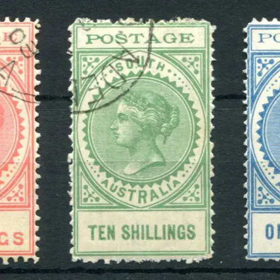 1902/04 5/-, 10/- & £1 all with thin "POSTAGE". ...